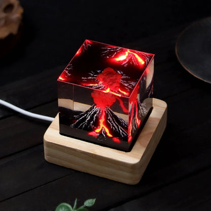 🌌 Volcano Core by Epoxish — Handcrafted Volcanic Eruption Cube Nightlight