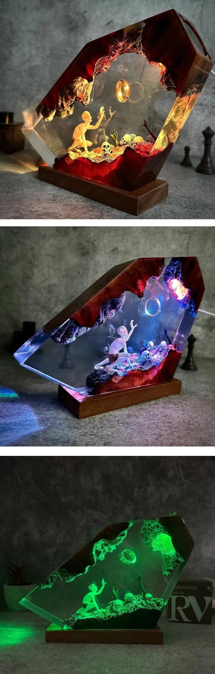 🌌 Ring of Light by Epoxish — Handcrafted Collectible Resin Diorama Nightlight