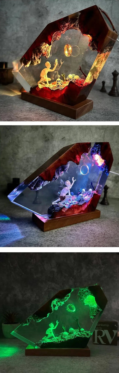 🌌 Ring of Light by Epoxish — Handcrafted Collectible Resin Diorama Nightlight