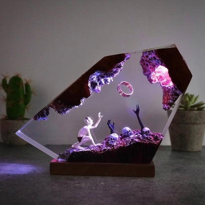 🌌 Ring of Light by Epoxish — Handcrafted Collectible Resin Diorama Nightlight